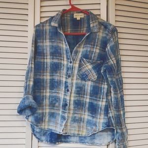 Womens Cloth & Stone dyed flannel shirt L